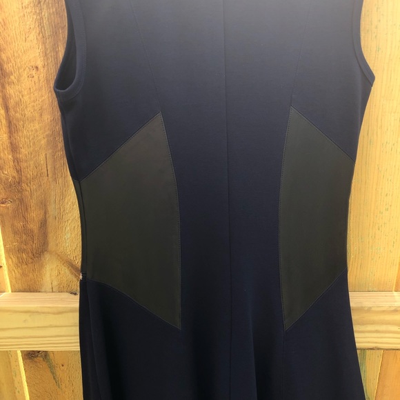 Fifteen Twenty Sleeveless Leather Panel Dress- Navy Blue and Black Size Small - Picture 12 of 14